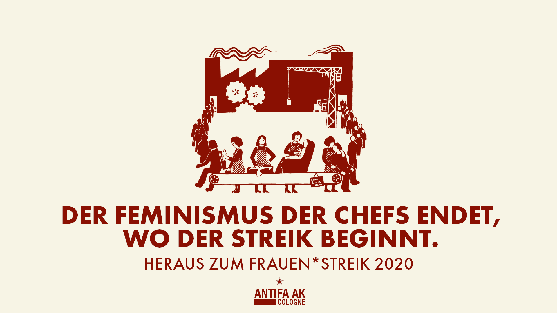 frauen*streik 2020 banner antifa ak